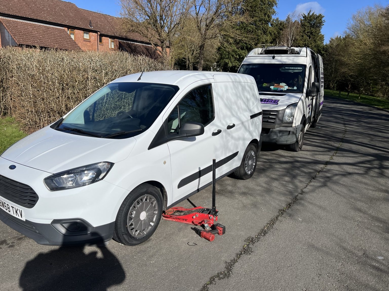 Kings Tyres mobile tyre fitting van attending a customer callout
